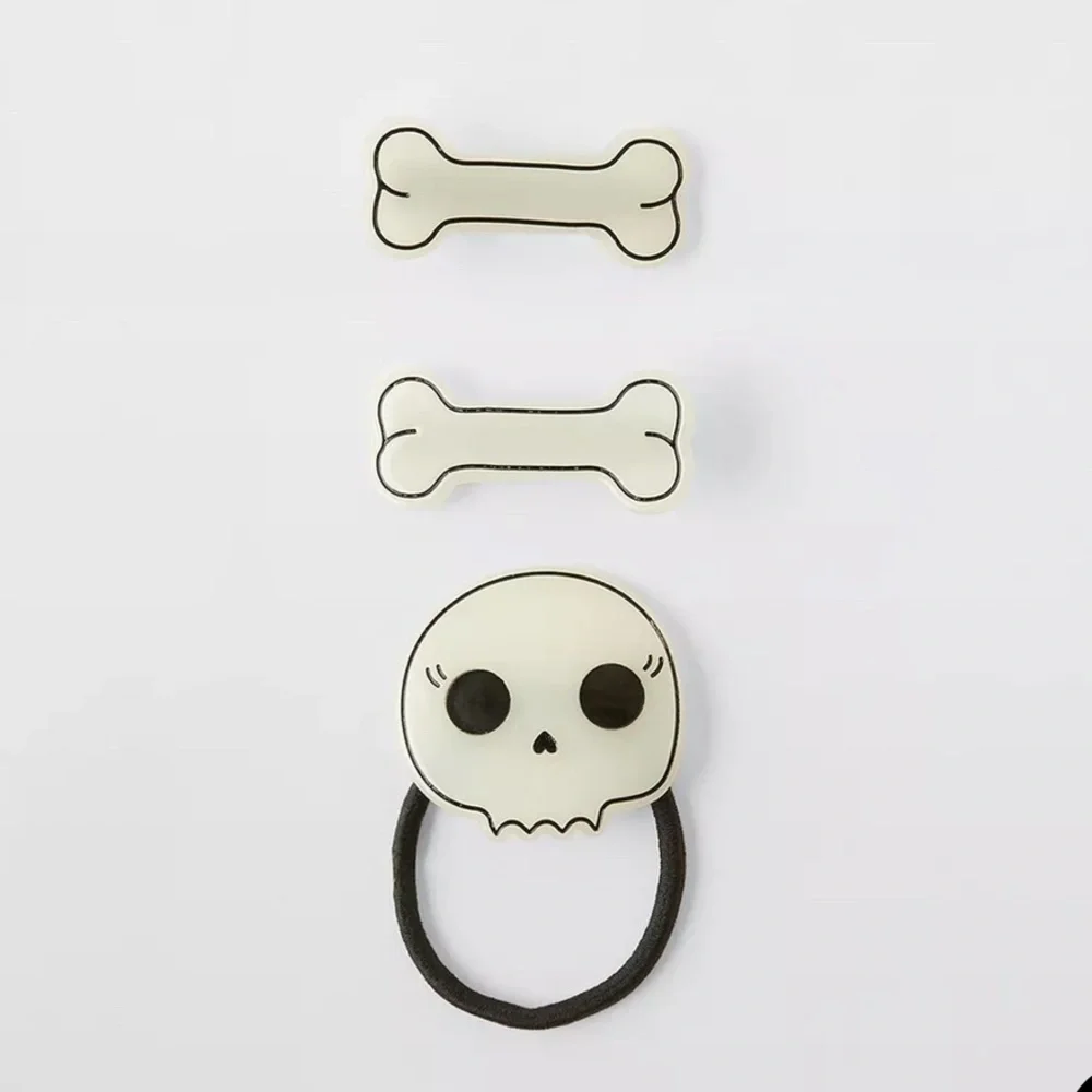 NWT ⚜️🖤⚜️ ZARA Cute Halloween Glow in the Dark Hair Accessories Set of 3